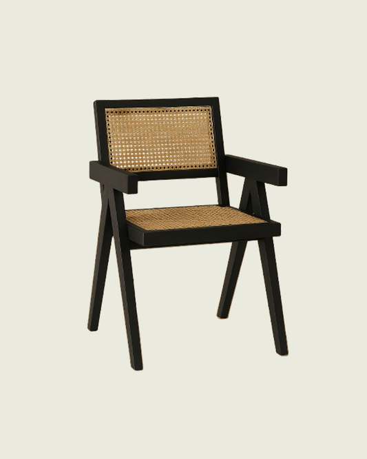 Black Cane Arm Chair