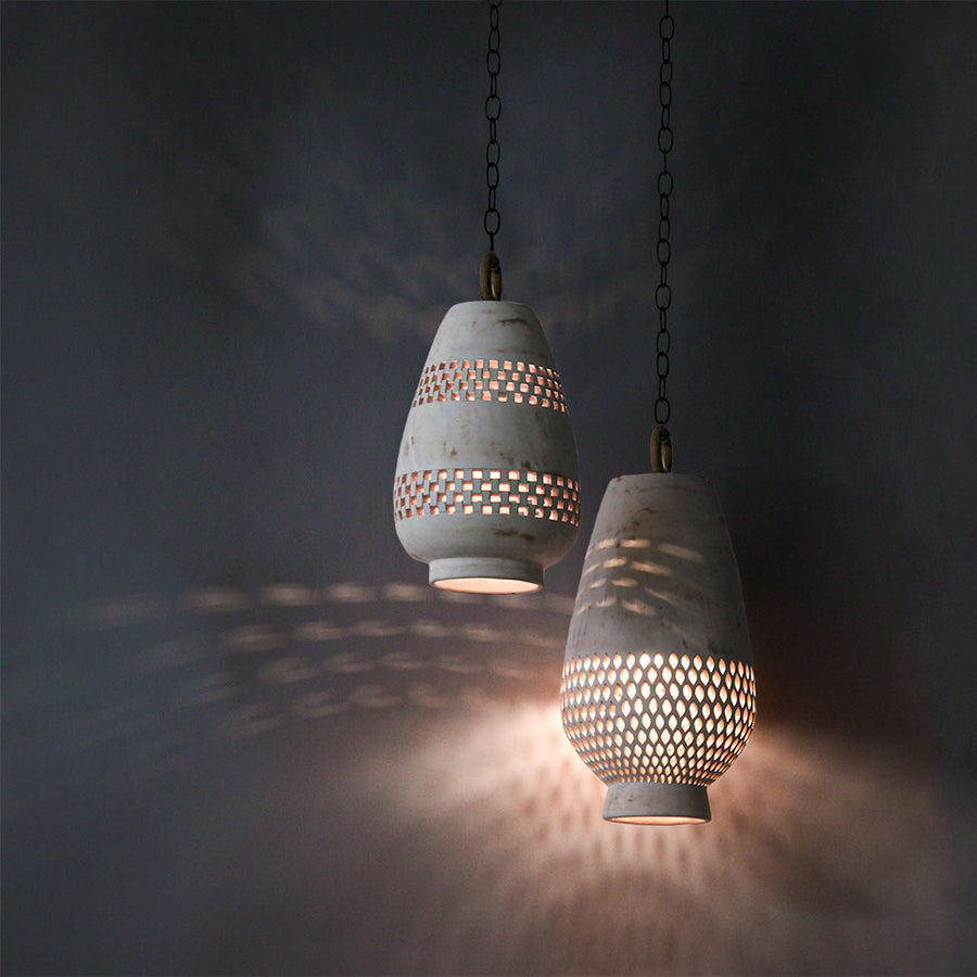 Ajedrez White Washed Pendant Light