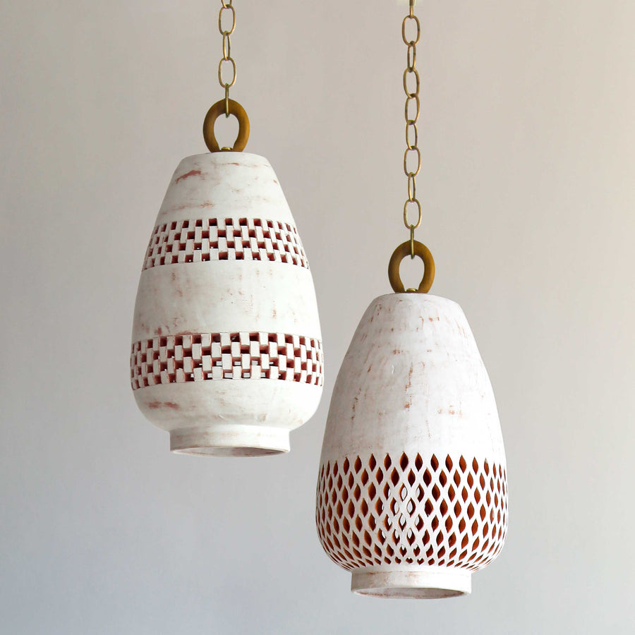 Ajedrez White Washed Pendant Light