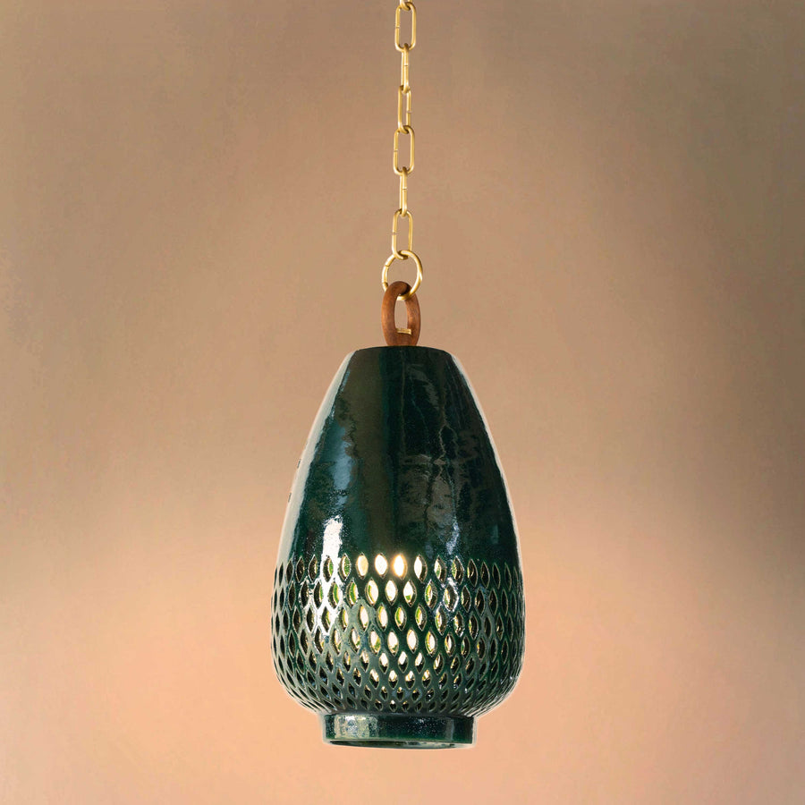 Diamantes Esmalte Verde Pendant Light