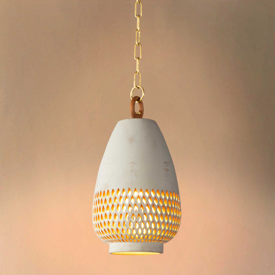 Diamantes White Washed Pendant Light