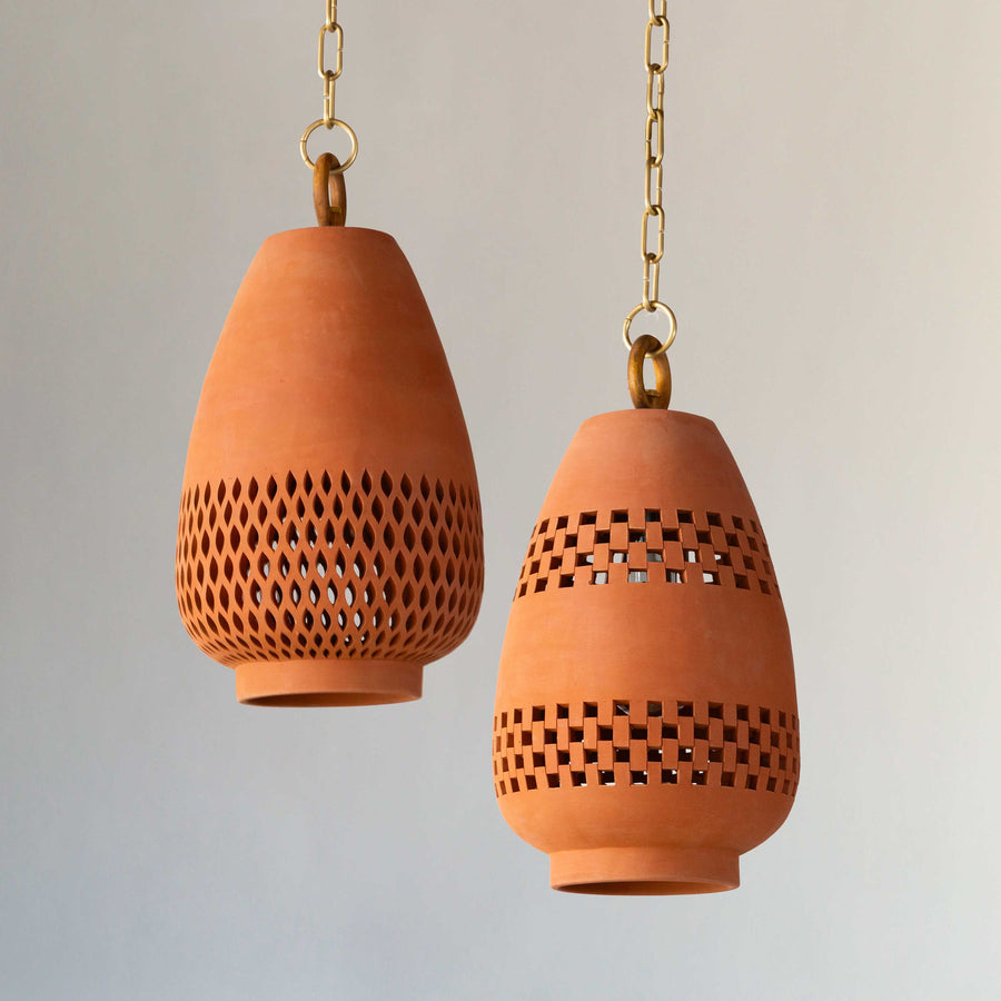 Diamantes Terracotta Pendant Light