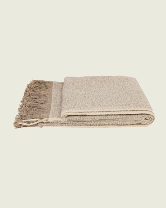 Cream Belgian Linen Throw