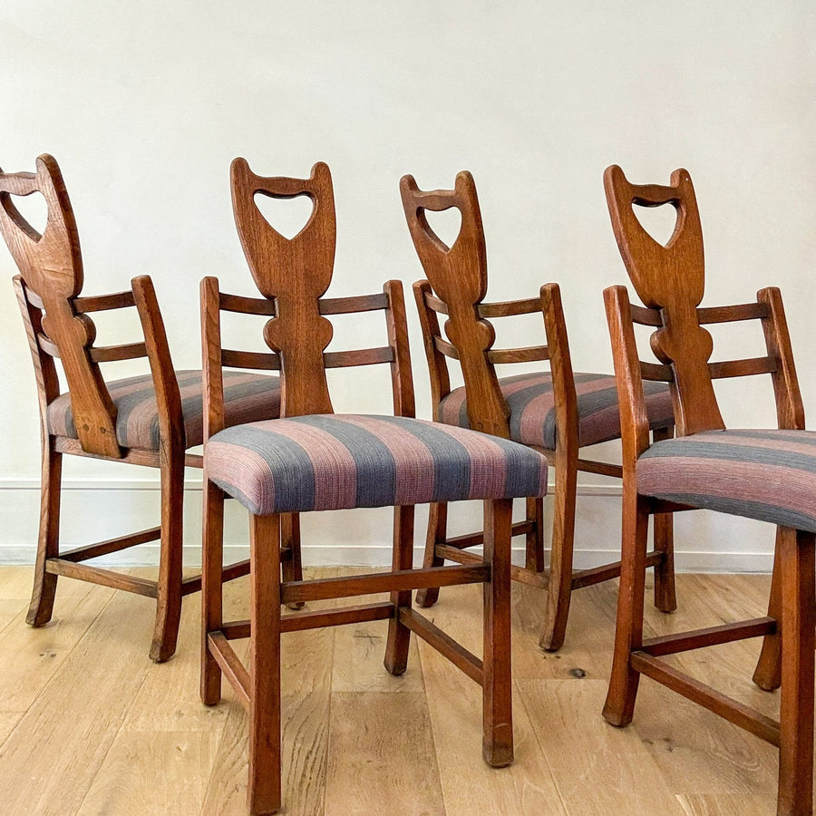 Set of 6 Oak Danish Armchairs