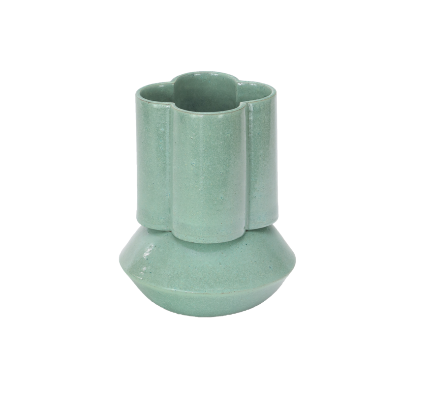 Oval Scallop Vase - Jade