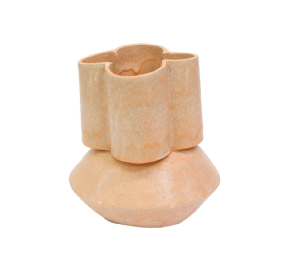 Oval Scallop Vase - Tangerine Ice
