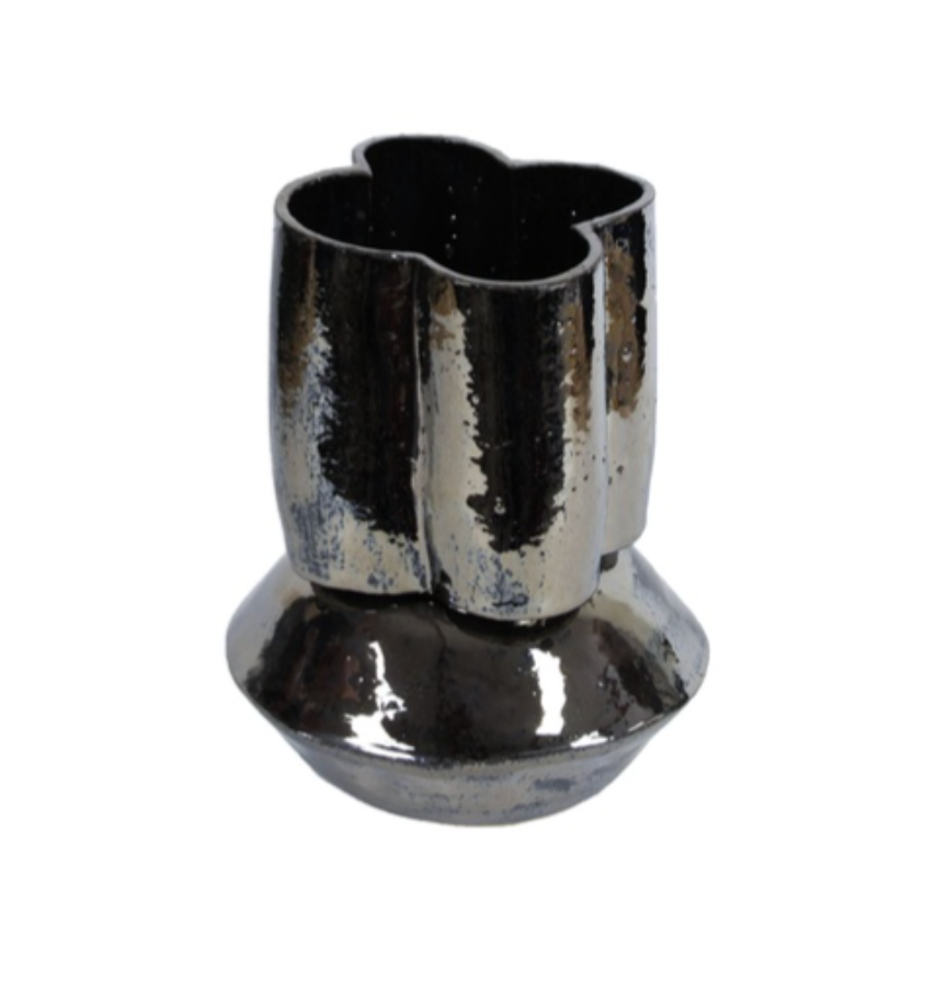 Oval Scallop Vase - Palladium