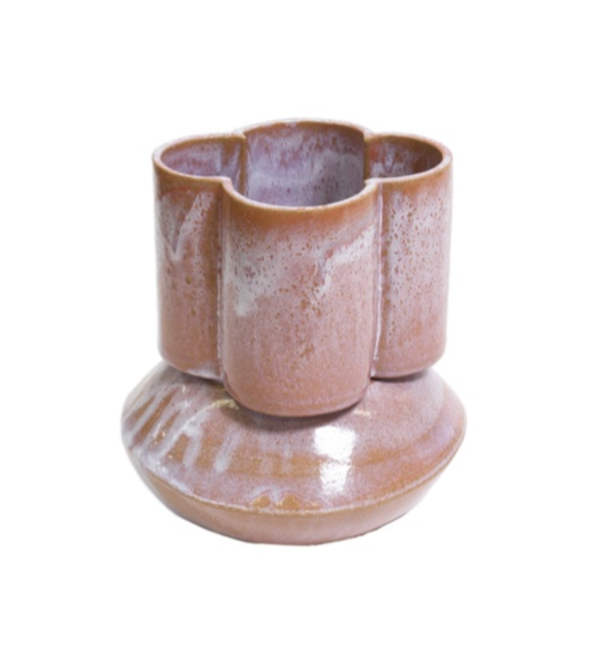Oval Scallop Vase - Pink Ice