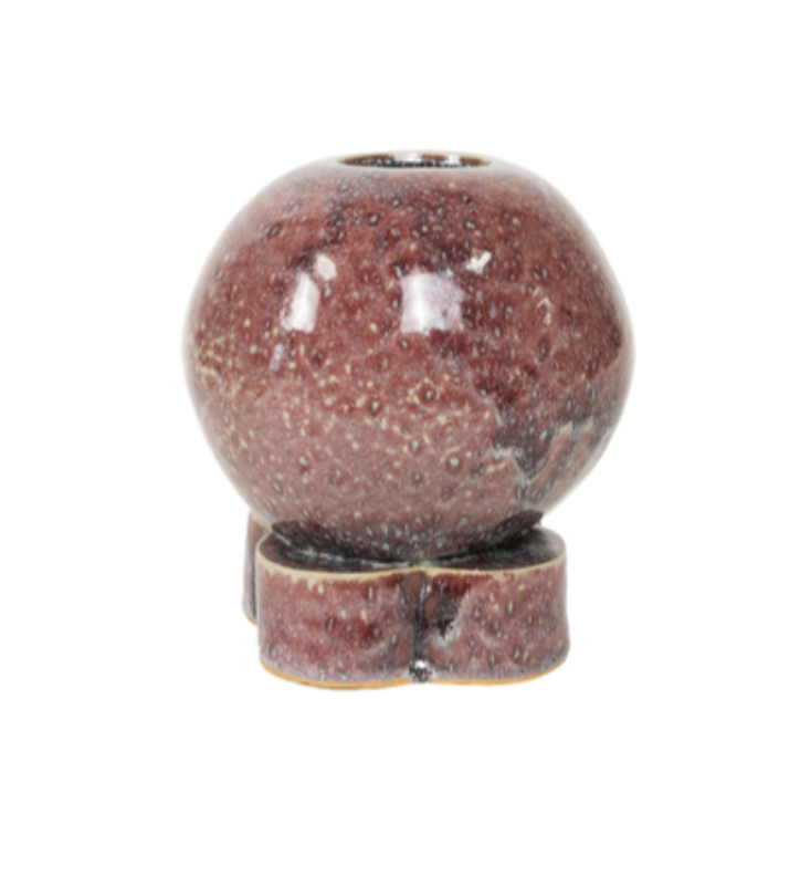 Clover Ball Vase - Snowy Plum