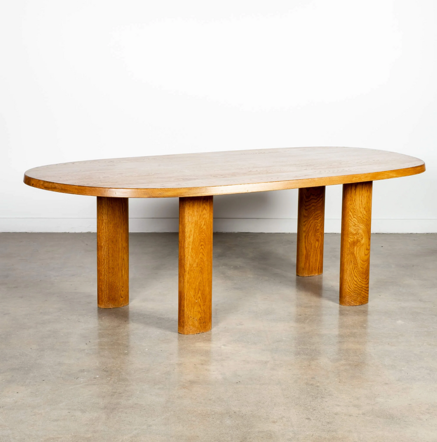 Curved Wood Dining Table in the manner of Charlotte Perriand