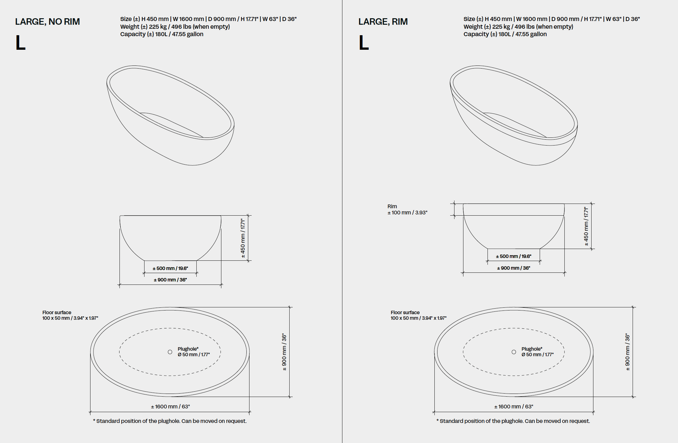 Clay Series Bathtub