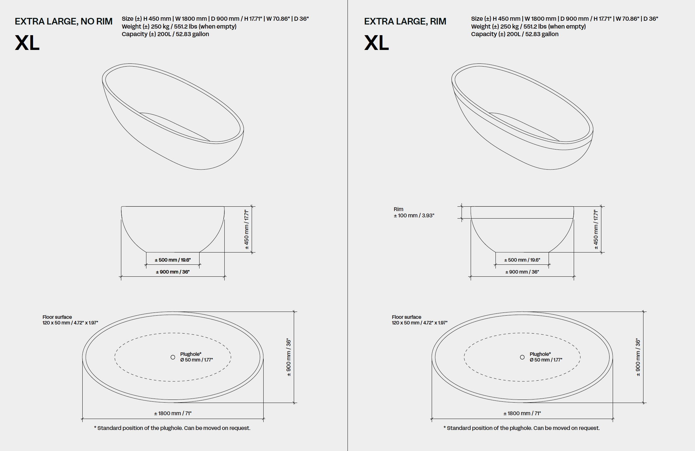 Clay Series Bathtub