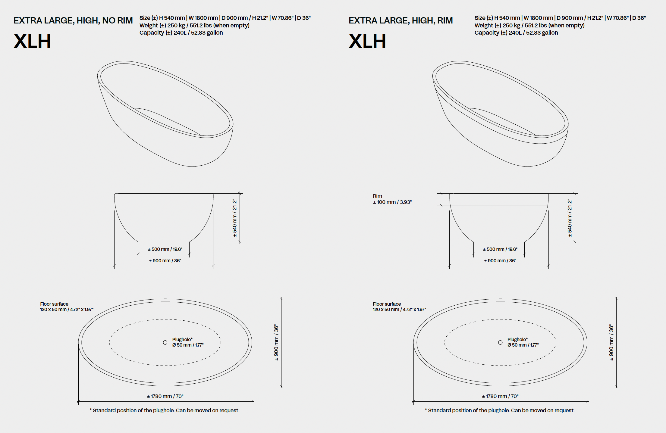 Clay Series Bathtub
