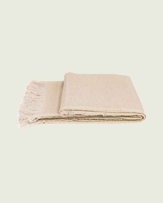 White Belgian Linen Throw