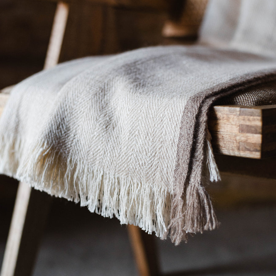 Assam Field Throw, 50% cashmere / 50% silk