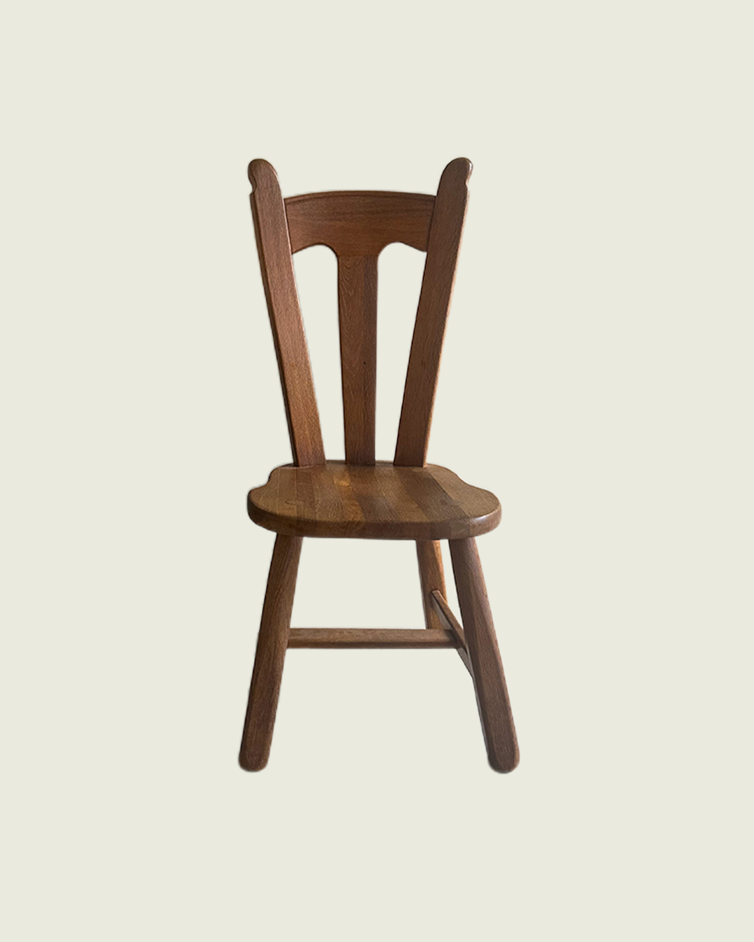 Belgian Brutalist Depuydt Oak Dining Chairs - Set of 4