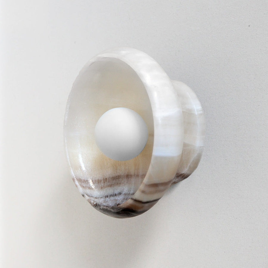 Piedra Black and White Onyx Sconce