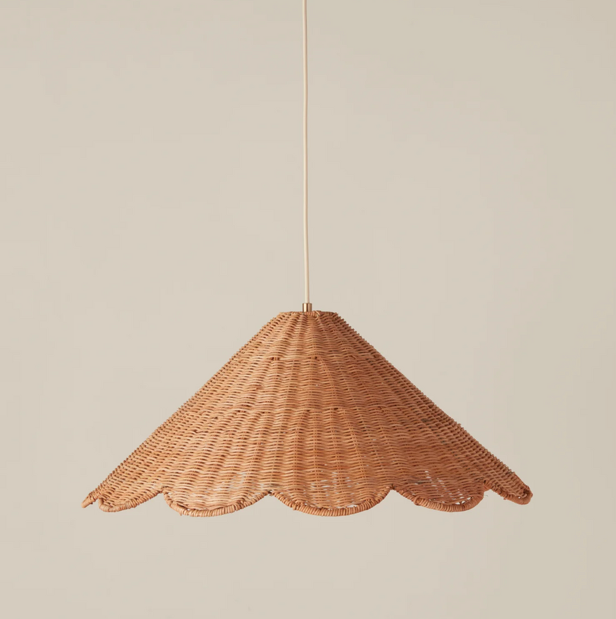 Maude Rattan Scallop Pendant