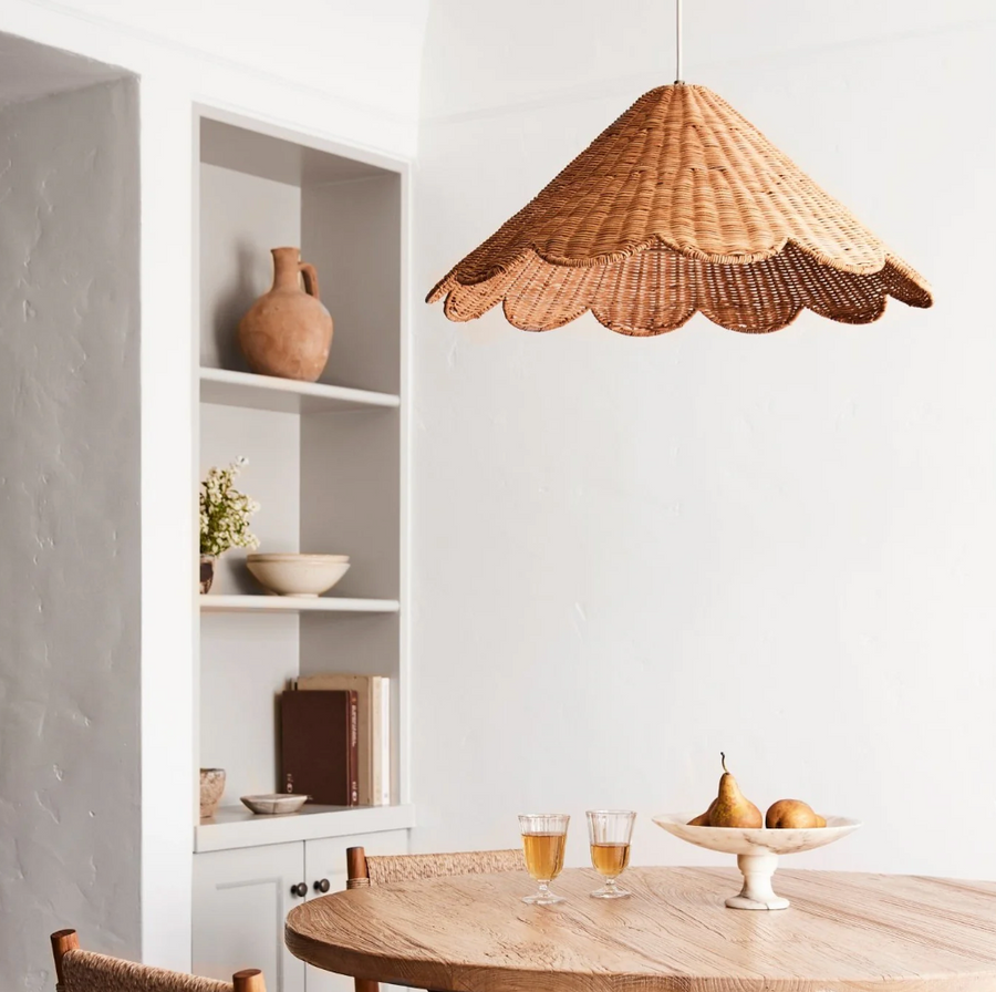 Maude Rattan Scallop Pendant