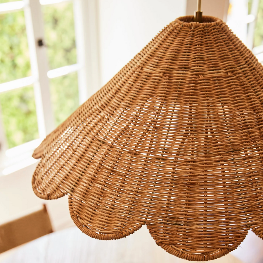 Maude Rattan Scallop Pendant