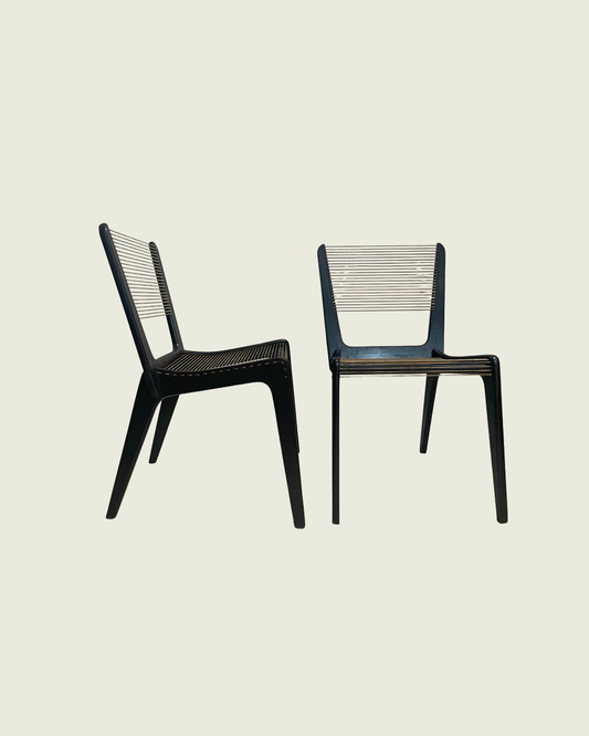 Cord Chairs by Jacques Guillon