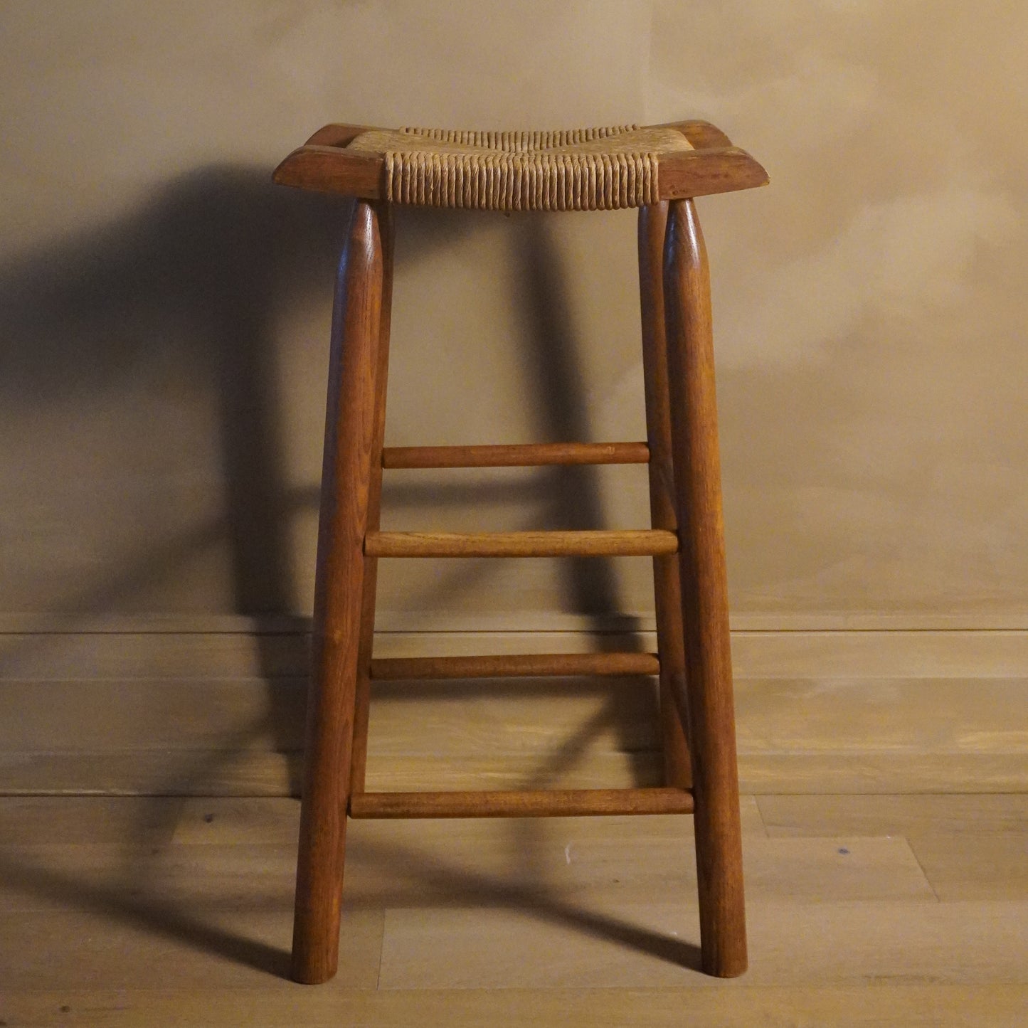Oak & Rush Stools