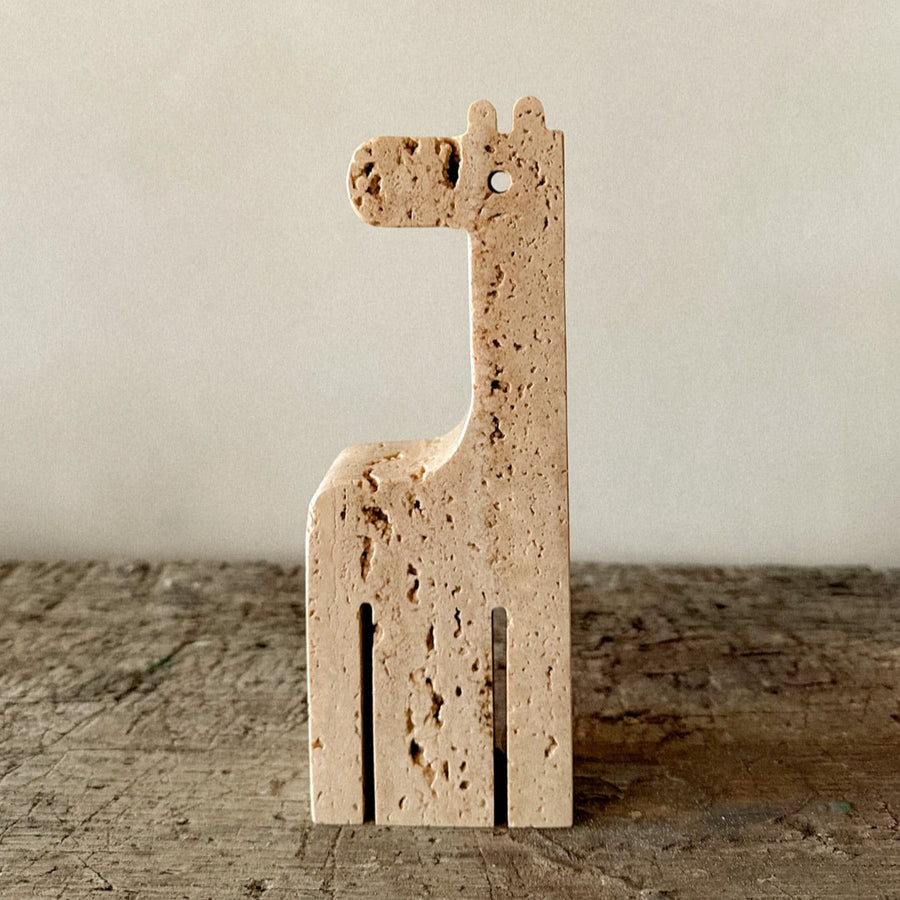 1970s Original Travertine Giraffe Sculpture by Fratelli Mannelli