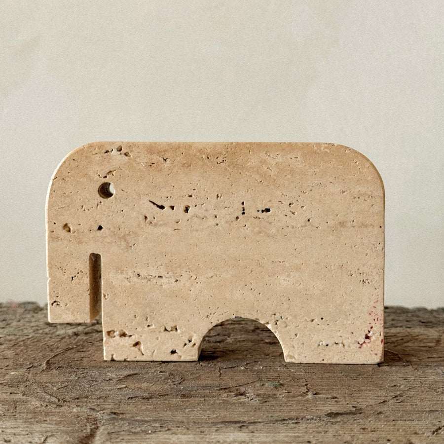 1970s Original Travertine Elephant Sculpture by Fratelli Mannelli