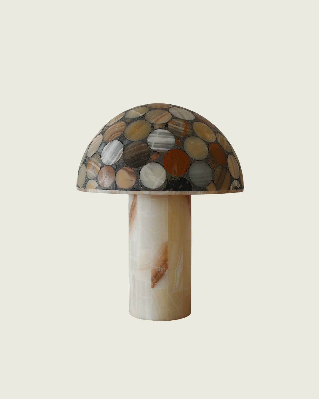 Large Mushroom Onyx Multistone Lamp