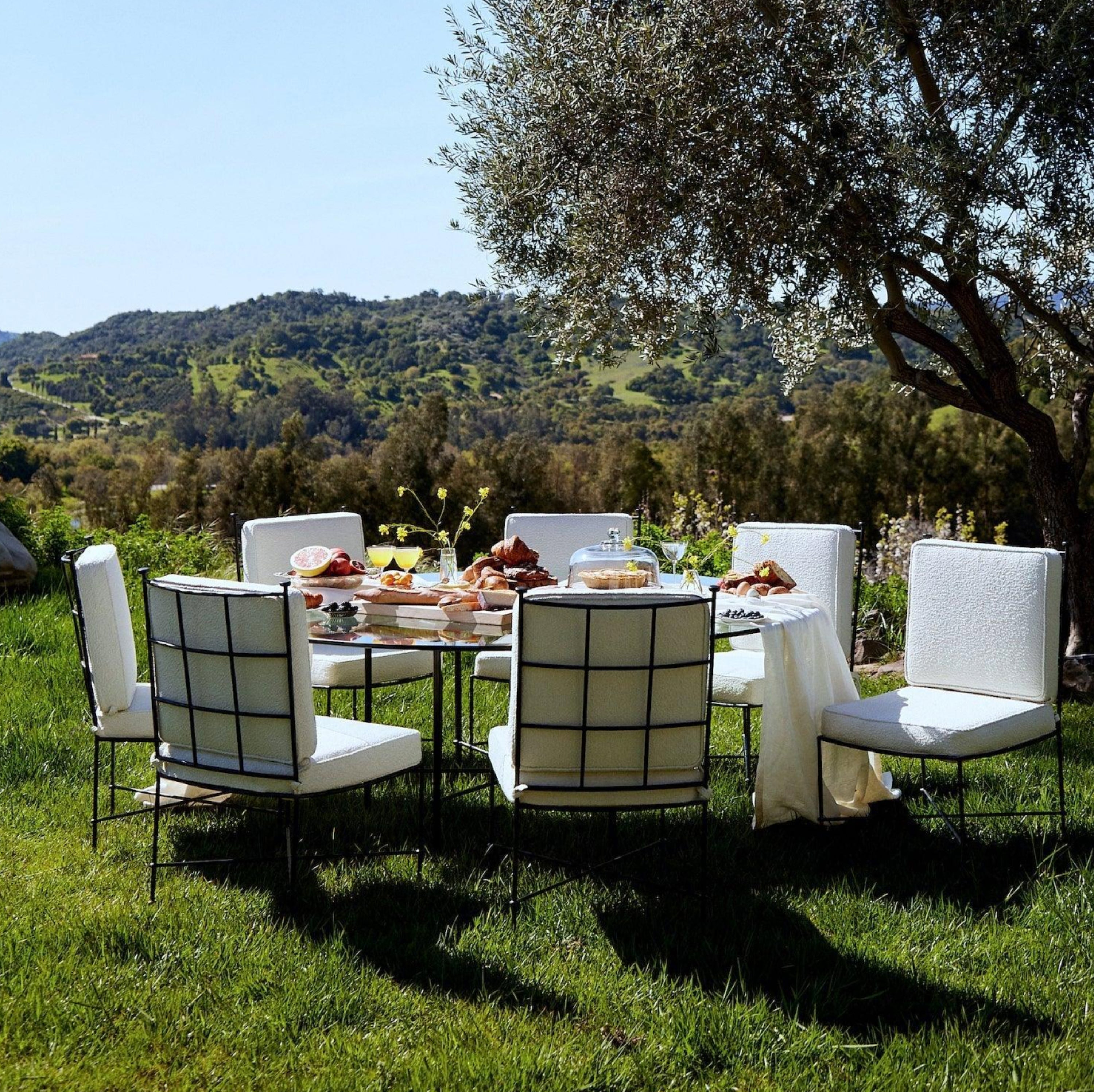 Provence Outdoor Armless Boucle Dining Chair