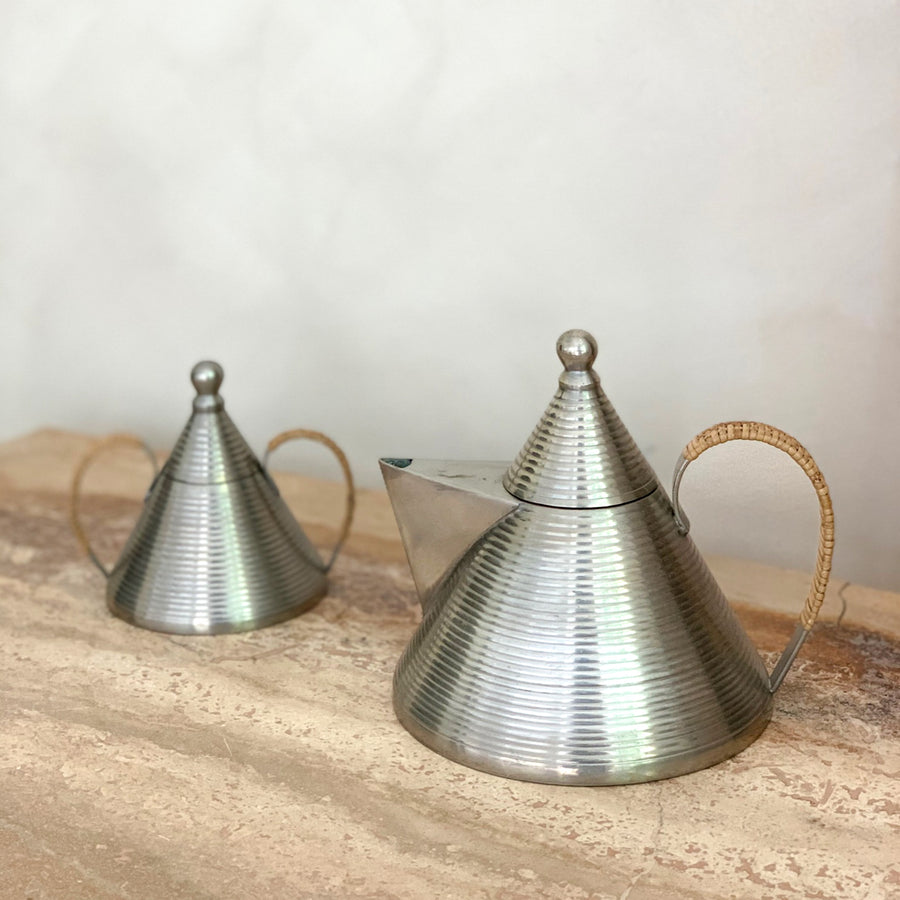 Vintage Metal & Raffa Tea Set