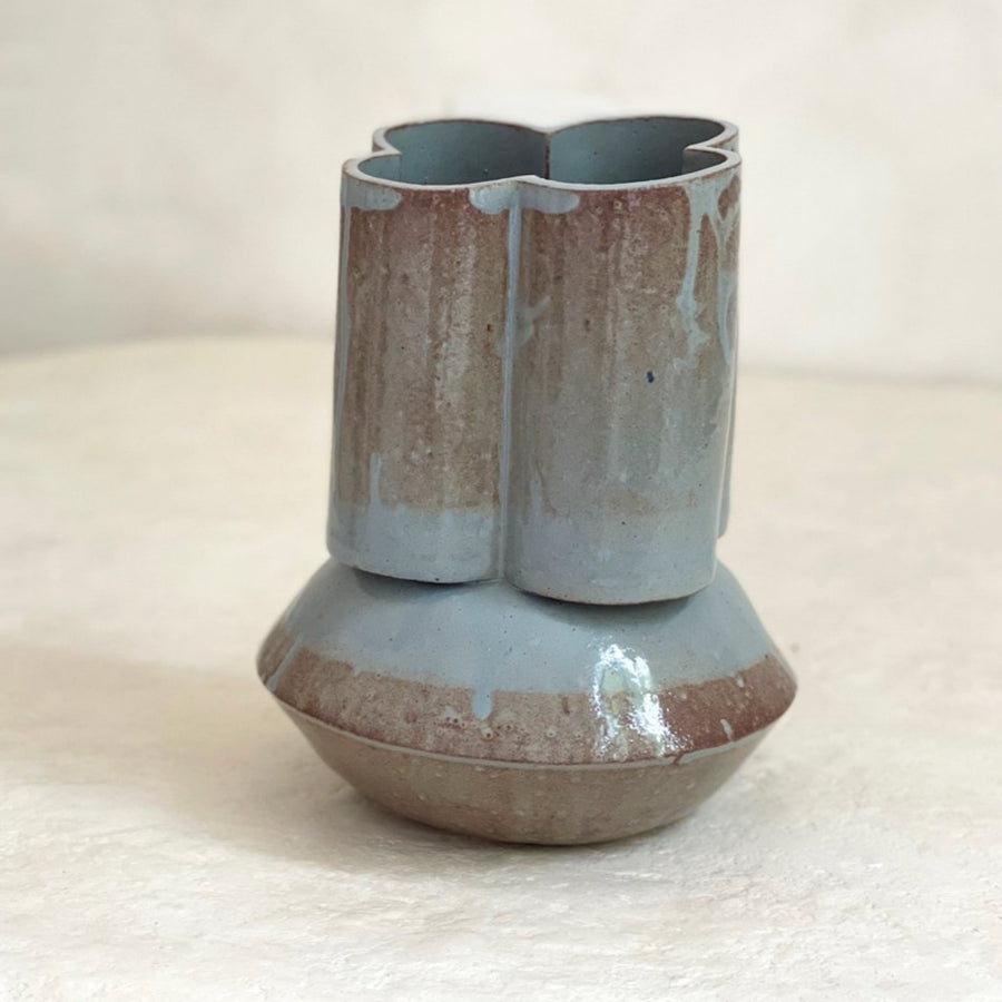 Scallop Vase - Blue Shino