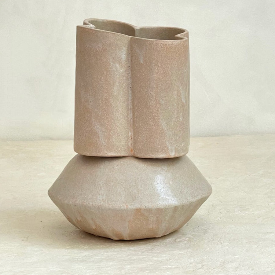 Oval Scallop Vase - Tangerine Ice