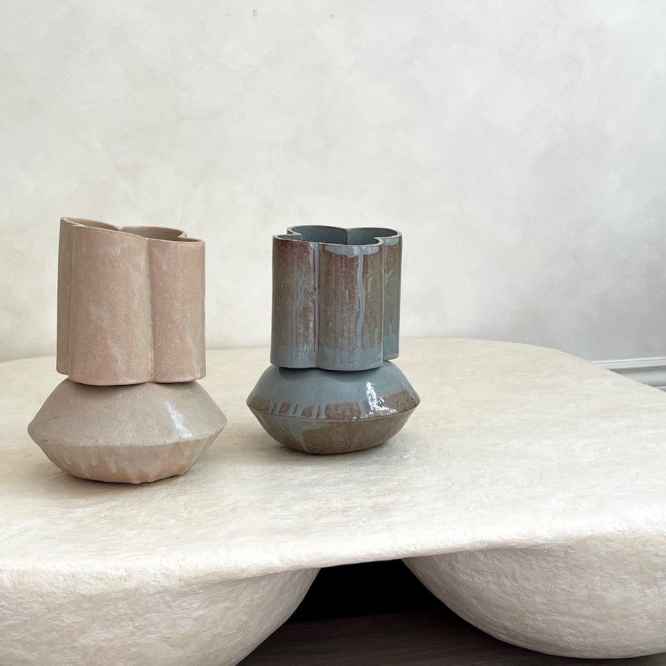 Oval Scallop Vase - Tangerine Ice