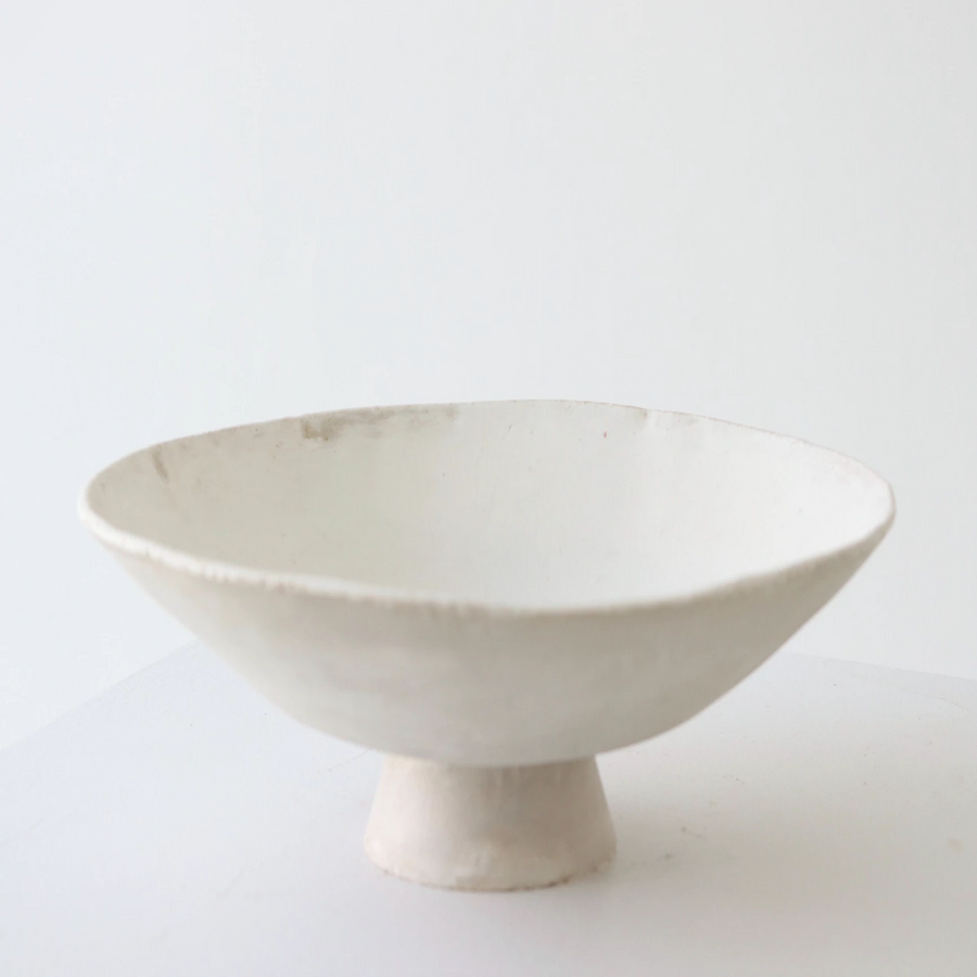 Footed Bowl Low - Stone