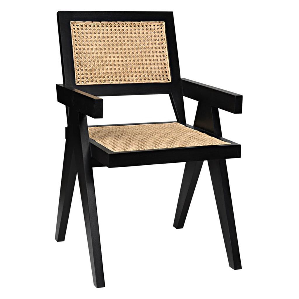 Black Cane Arm Chair
