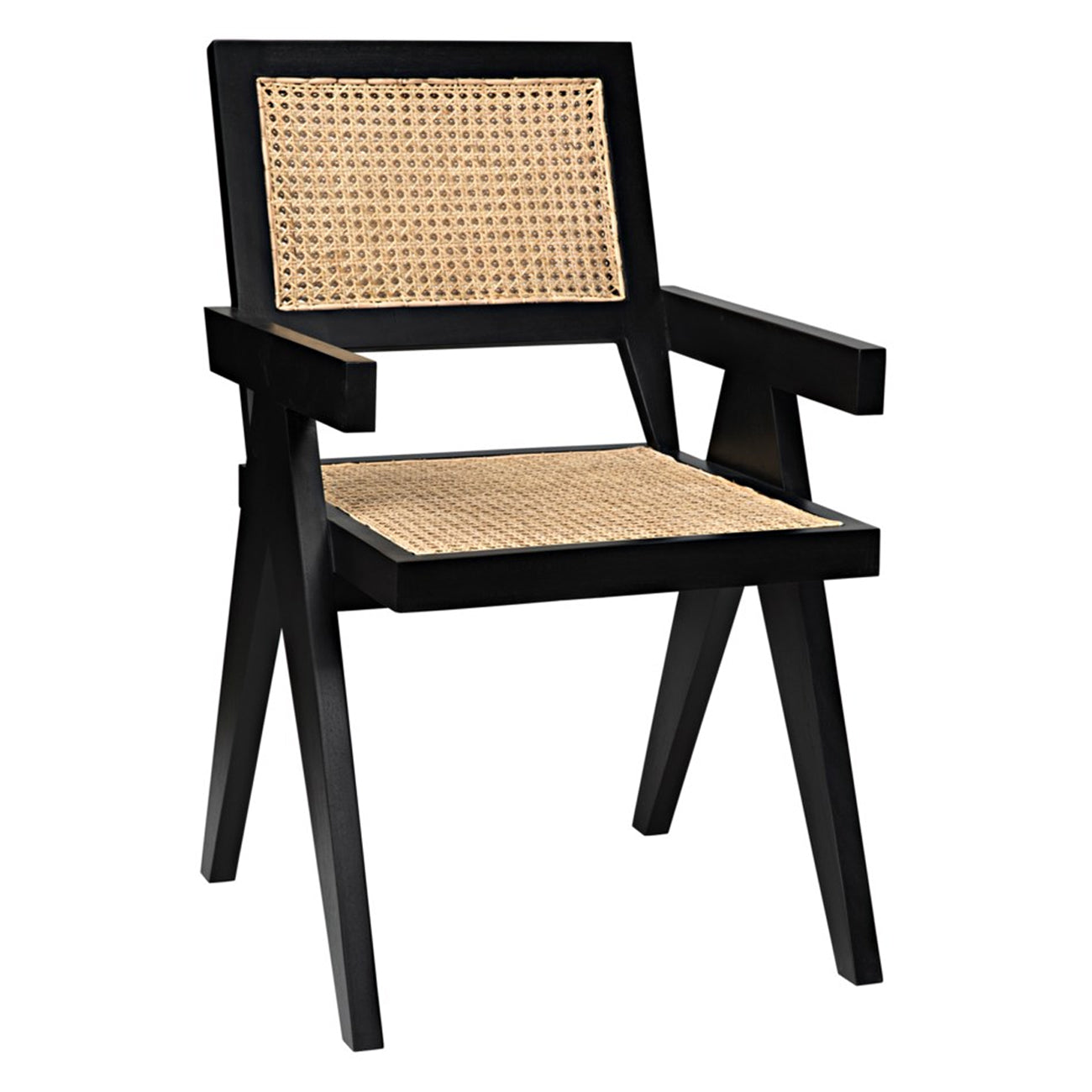 Black Cane Arm Chair