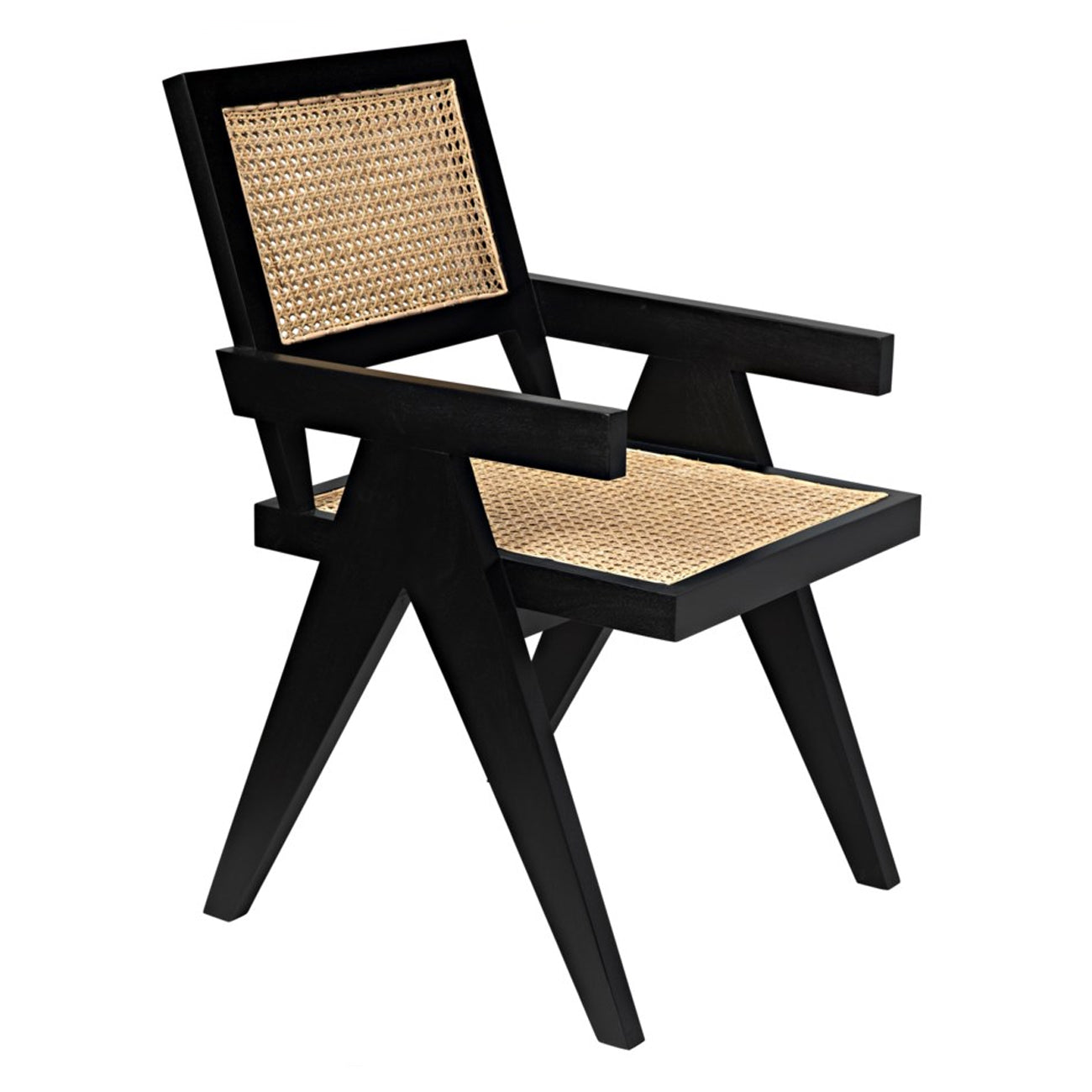 Black Cane Arm Chair