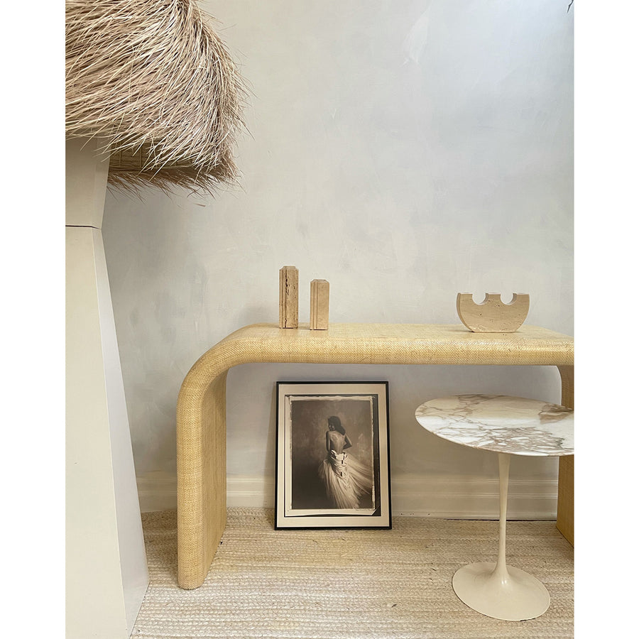 Grasscloth Console Table 