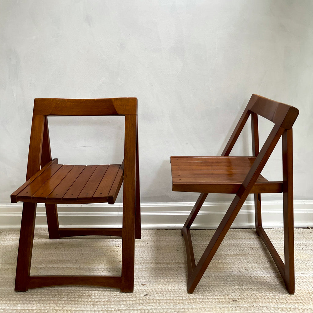 Folding Slat Chairs by Aldo Jacobar