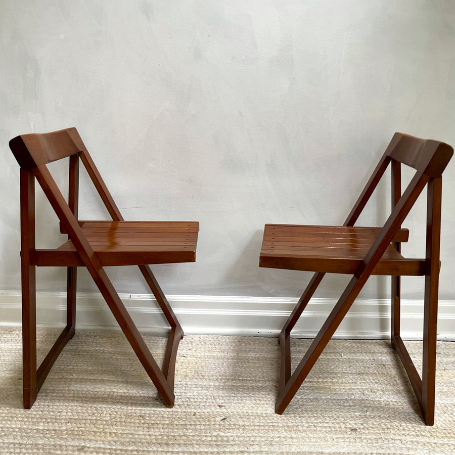 Folding Slat Chairs by Aldo Jacobar