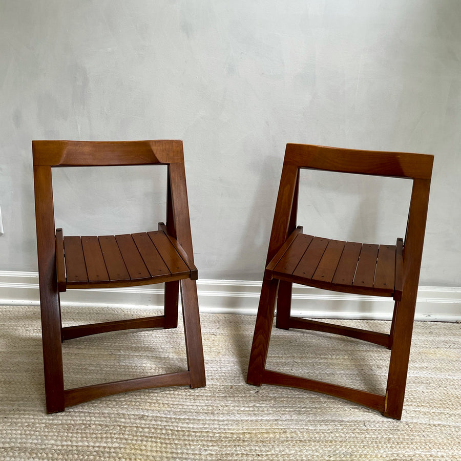 Folding Slat Chairs by Aldo Jacobar