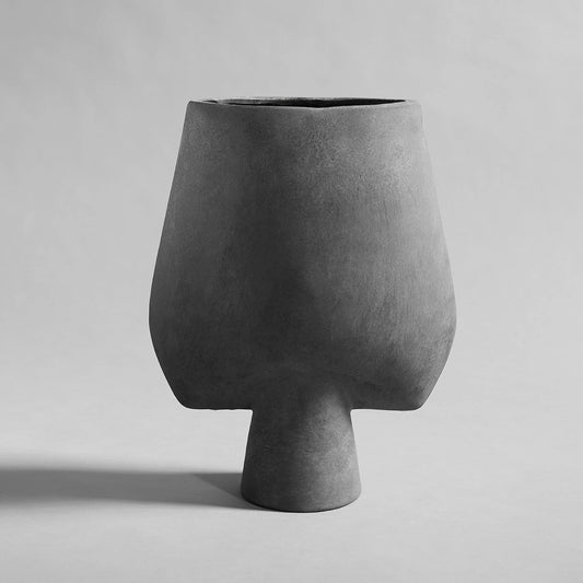 Square Sphere Vase, Big - Dark Grey
