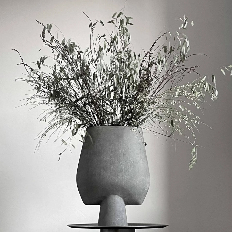 Square Sphere Vase, Big - Dark Grey