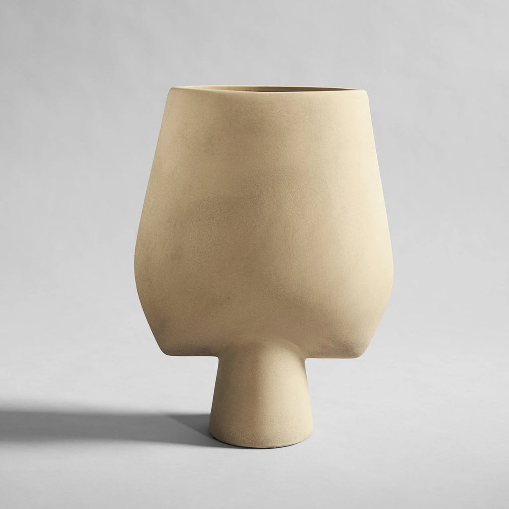 Square Sphere Vase, Big - Sand